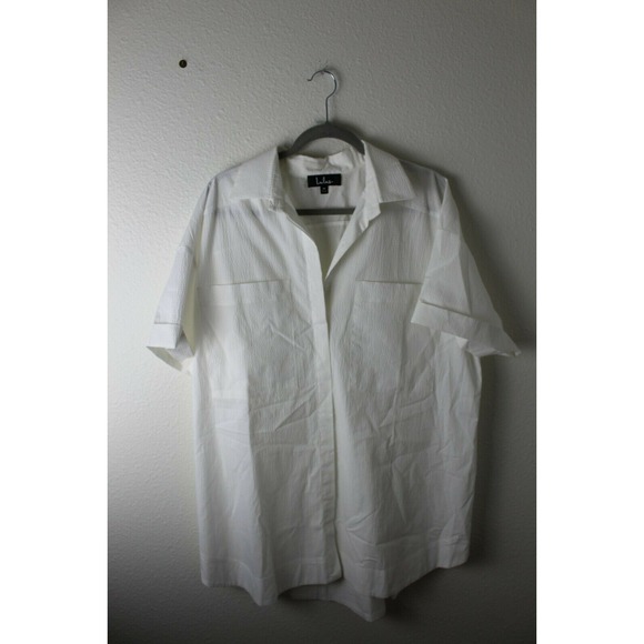 Lulus Tops - Lulu's White‎ Button Up Down Dress Lined Size Medium Pockets
